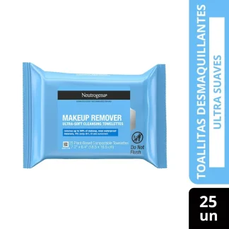 TOALLITA DESMAQUILLANTE PIEL SENSIBLE X 25 UNDIDADES NEUTROGENA