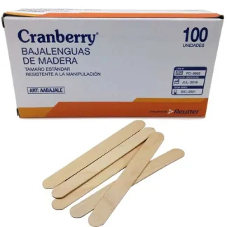 BAJALENGUAS DE MADERO CRANBERRY X 100 UN RAUTTER
