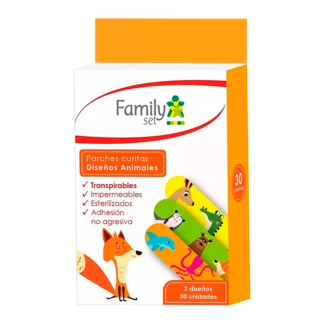 PARCHE CURITA NIÑO ANIMALES X 30 PERF