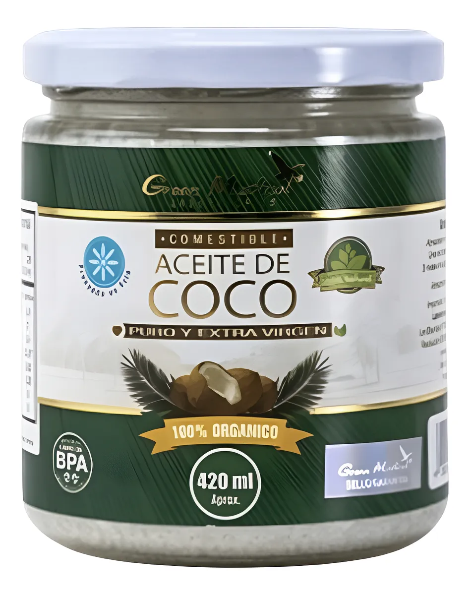 ACEITE DE COCO ORGANICO SIN OLOR X 420 ML GREEN MEDICAL