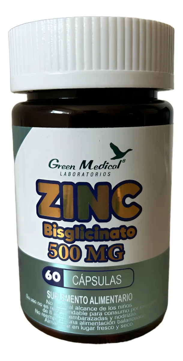 ZINC BISGLICINATO 500 MG X 60 CAPSULAS GREEN MEDICAL